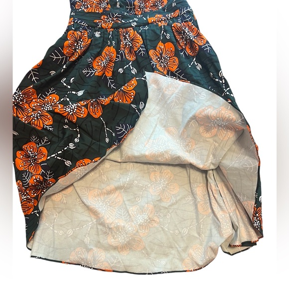 Autumn Adeigbo Trixie One Shoulder Green & Orange Floral Dress - Picture 13 of 14